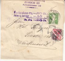 SGK SB 032 mit SBK 120 als Nachnahme R. Leibowitcz Zürich