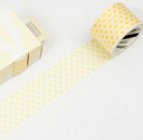 NEUES Washi Bastel Tape 5m x 3cm gelb-weiss dot - 80915
