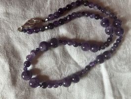 Amethystkette mit 925 Verschluss