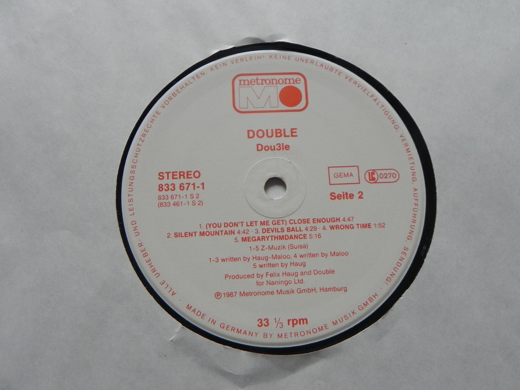 Dischi in vinile: LP Schweiz CH Double 1987 Dou3le – Usato da Siebnen venduto da krimsie 5
