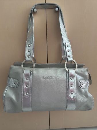 Orig. NAVYBOOT Leder Tasche Wildleder Umhängetasche Silber