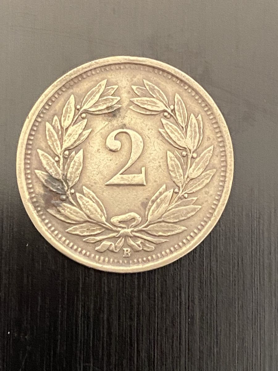 Alle Münzen: 2 centimes CH 1933 Bronze  – Gebraucht aus Corsier-sur-Vevey von Ginoarturo 1