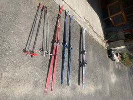 Ski mit Stöcken, vintage, antik: vasa, olympic, rossignol