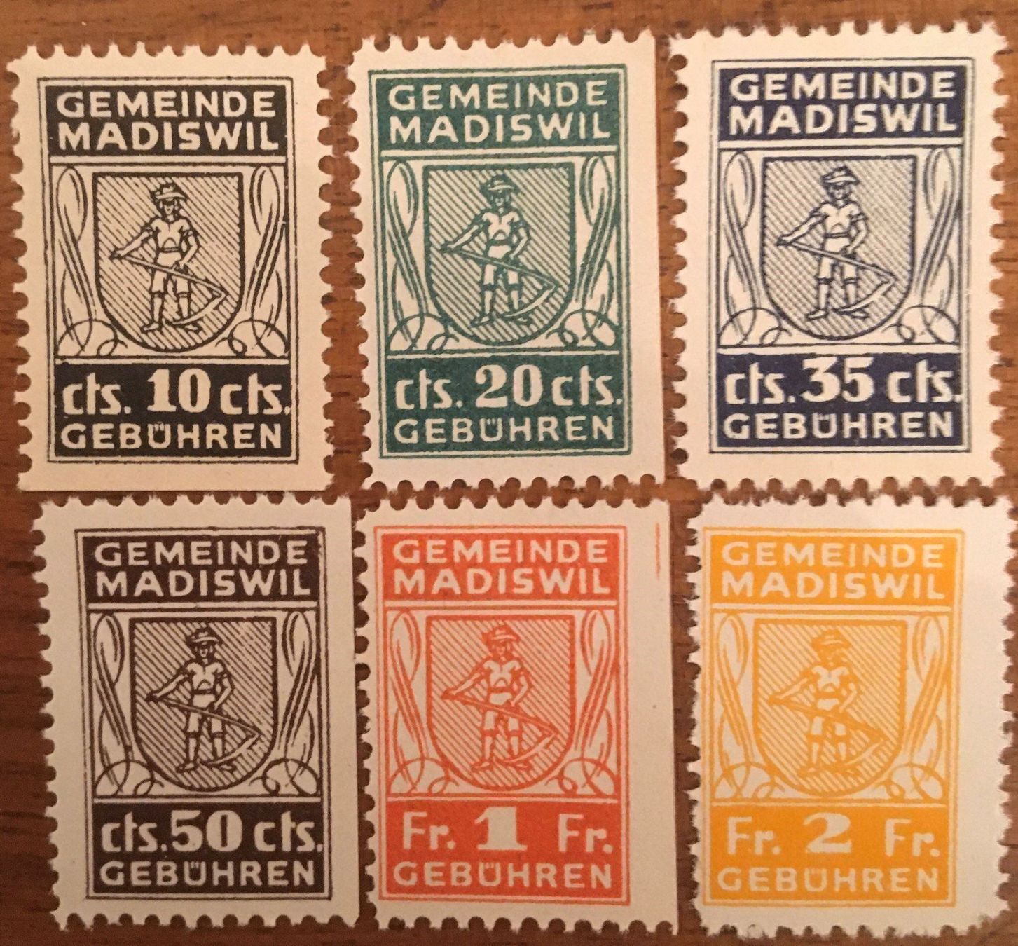 Alle Briefmarken: Gebührenmarken Gemeinde Madiswil BE – Gebraucht aus Hunzenschwil von zibu88
