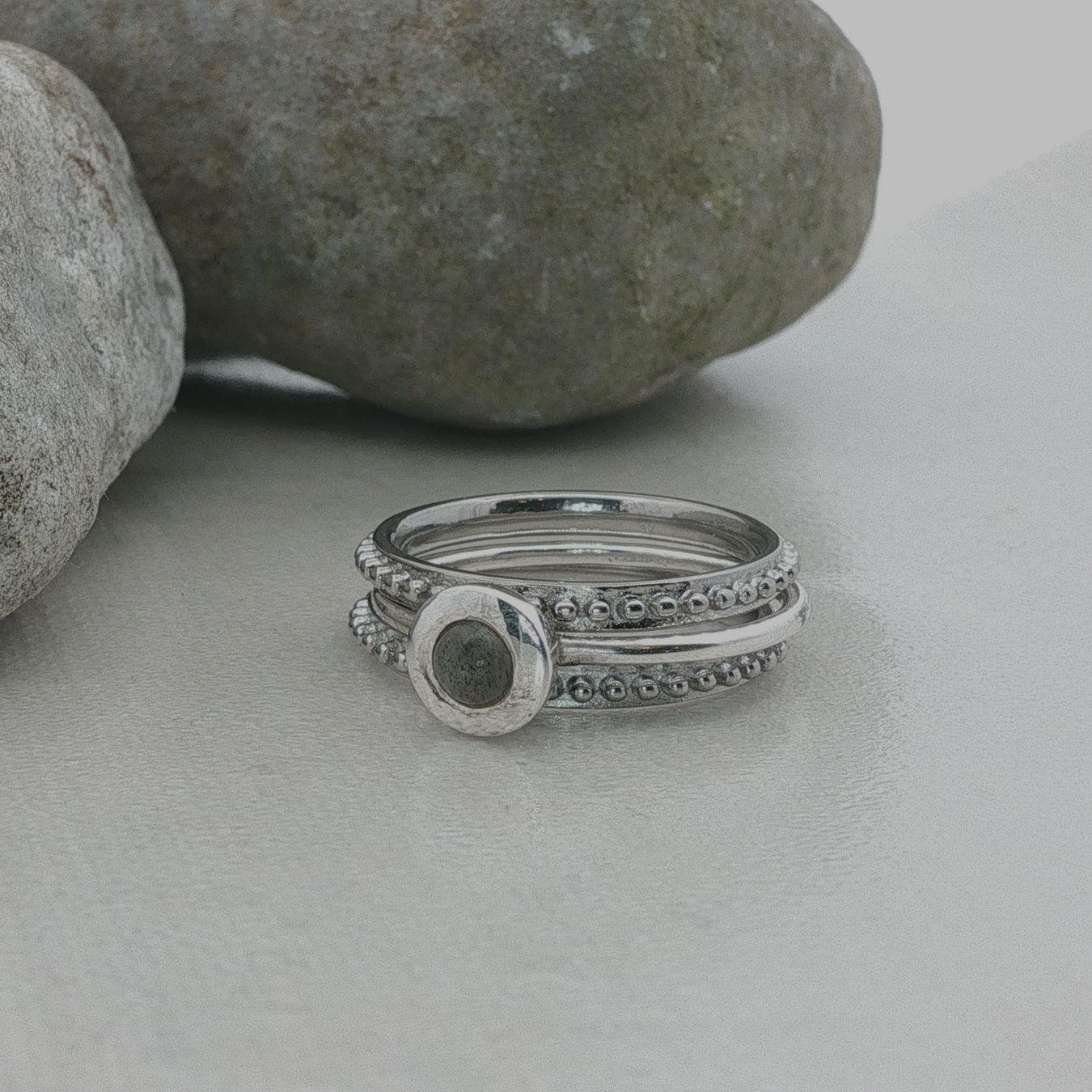 Olga Ribler Anelli: Ring SET 925 Sterling Silber & Edelstahl  Grösse 58 – Nuovo (secondo la descrizione) da Luzern venduto da Schmuckoutlet