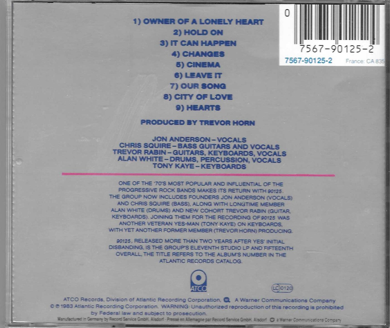 CDs: YES  -  90125 – Gebraucht aus Bex von Giorgiob 1