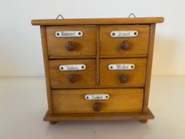 Gewürzschränkchen von 1938 - Massivholz - 5 Schubladen