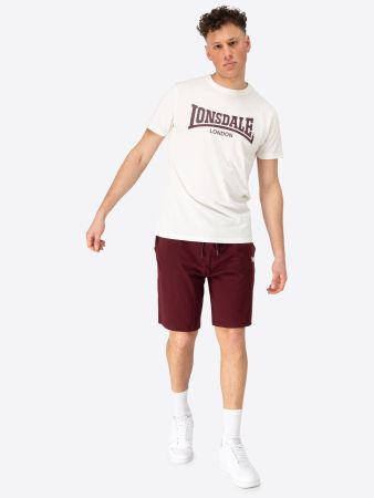 Lonsdale Moy T-Shirt/Short Set Ecru/Oxblood L