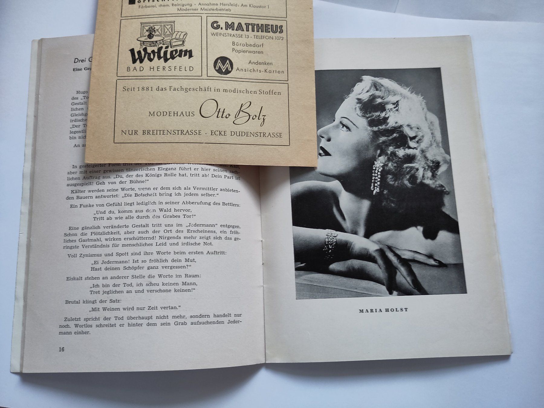 Riviste & Magazine: Festspiele Bad Hersfeld 1952 Programmheft – Usato da Schaffhausen venduto da RolfMeister 5