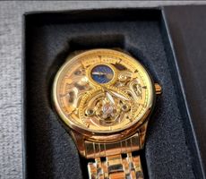 Vintage Herrenuhr Mondphasenanzeige Automatikwerk Edelstahl