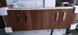 Waschtischunterschrank, Nussbaum Optik, 120cm