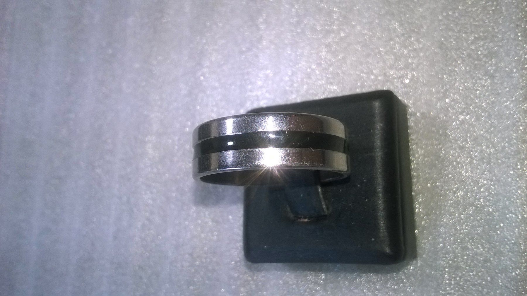 Anelli: RING EDELSTHAL,,,SILBER FARBE MIT SCHWARZ GEMACHT – Nuovo (secondo la descrizione) da Basel venduto da bijoutrie_4 3