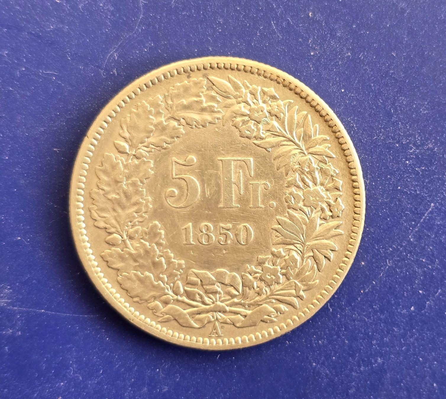 Tutti le monete: Silber Schweiz 5 Fr. 1850 A – Usato da Winterthur venduto da Cruiser3 2