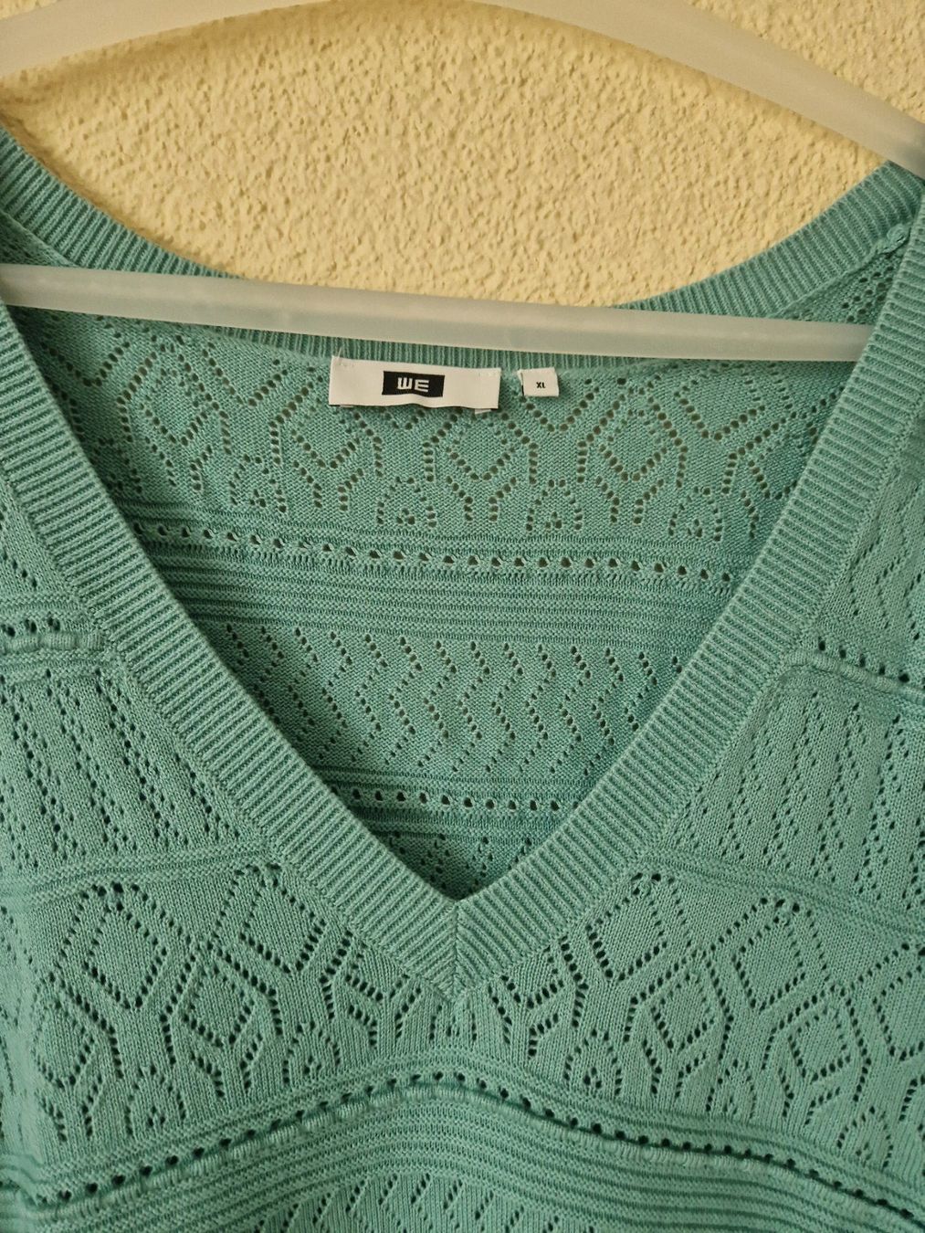 We Pulls & Sweat-shirts: Kurzarm Strickpullover "WE" Gr. XL, Grün – Neuf (Voir description) à Thalwil par macrisa2017 1