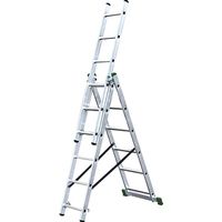 Aluminiumleiter dreifach mit Treppenfunktion, neuwertig