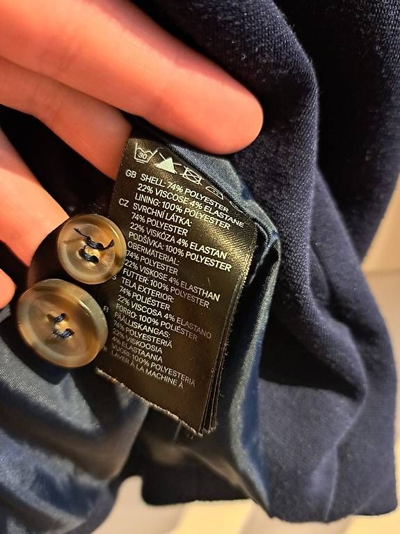 H&M Giacche: Dunkelblauer Baumwoll-Blazer in Grösse S – Usato da Schmerikon venduto da Nicole0120 3