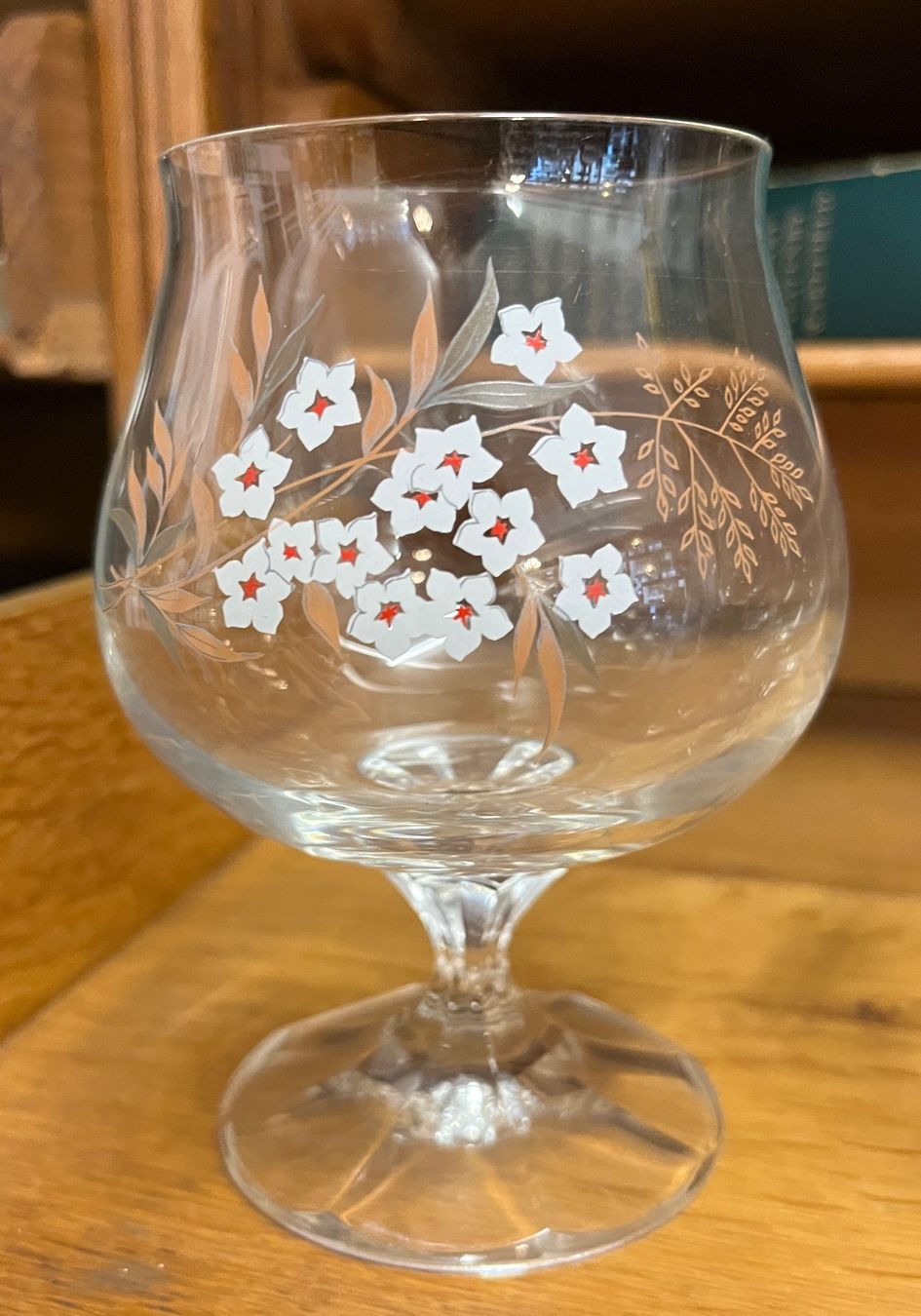 Gläser: 4 Cognac Gläser - handbemalt mit Blumenmuster – Gebraucht aus Stetten AG von Brissago25 1