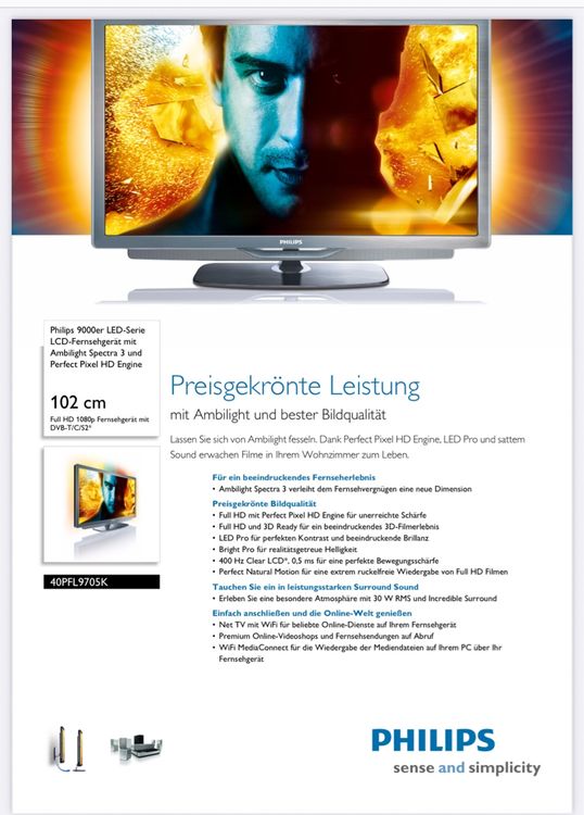 Ersatz-Fernbedienung Für Philips TV 32PFL5306H / 32PFL5306H/12 / 32PFL5306H/58 – Originalgetreu, Keine Programmierung Nötig
