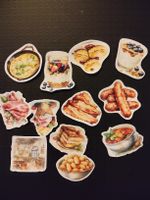Lot d'autocollants sur le thème de la gastronomie
