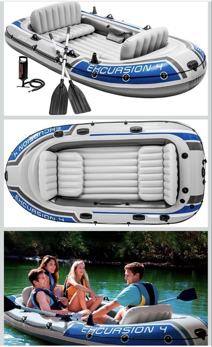 Bateaux: Intex Schlauchboot Excursion 4 mit Pumpe und Paddel – D'occasion à Oberönz par sheky01 1
