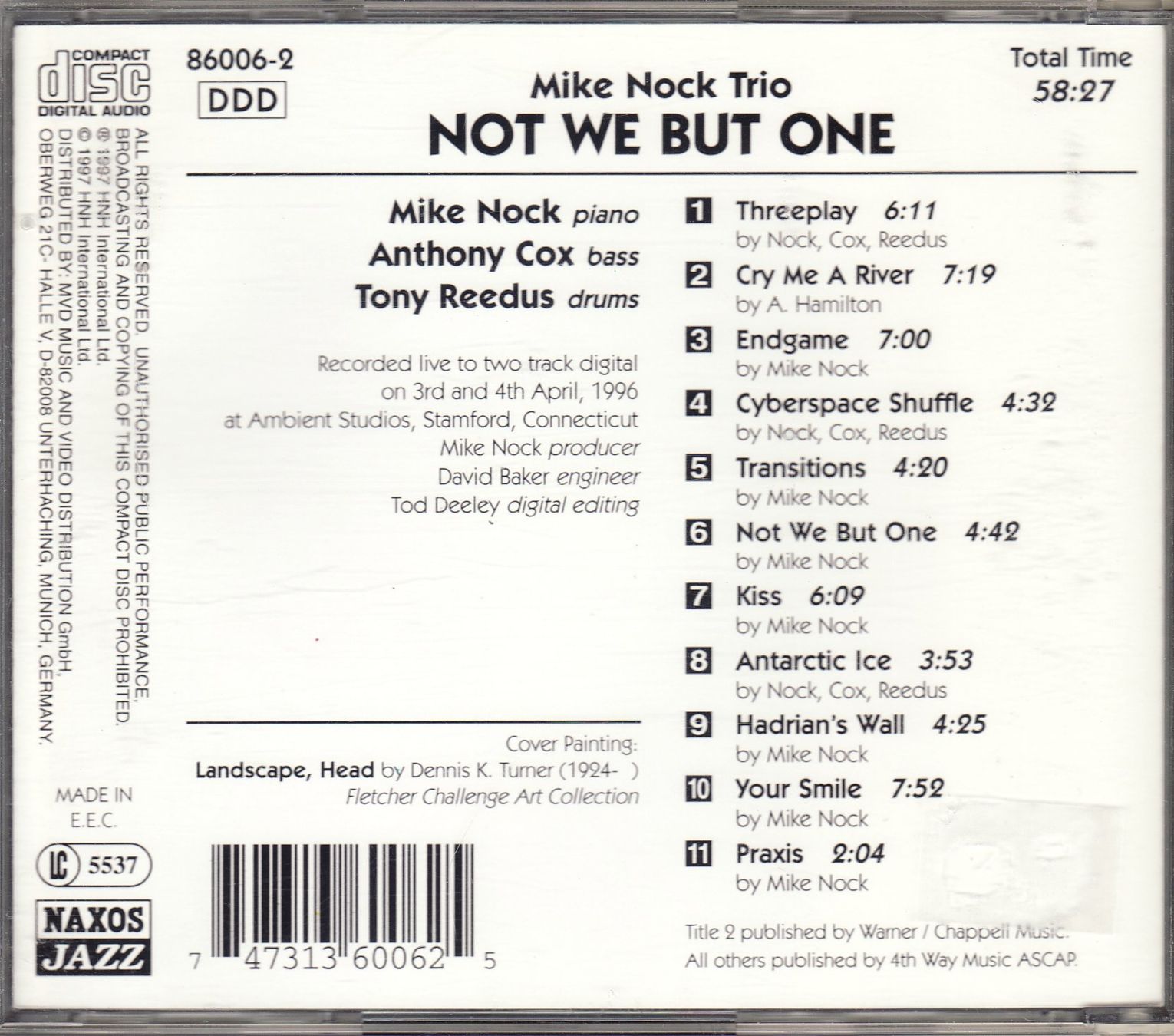 CDs: Mike Nock Trio – Not We But One – Neuf (Voir description) à Boussens par catfood01 1
