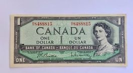 Banknote 1 Kanadischer Dollar von dem seltenen Jahrgang 1954