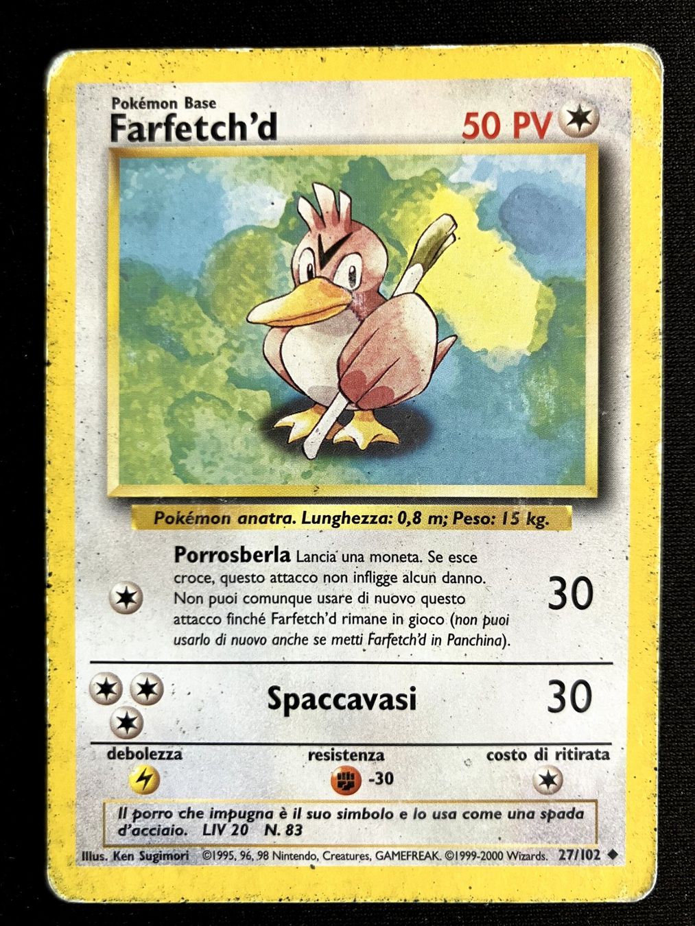 Pokémon Carte collezionabili: Pokemon Farfetch'd - Base set 27/102 - Italiano – Usato da Bern venduto da Big_GS