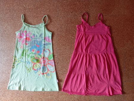 DUOPACK Sommer Kleid pink_grün Gr. 140 *NEU