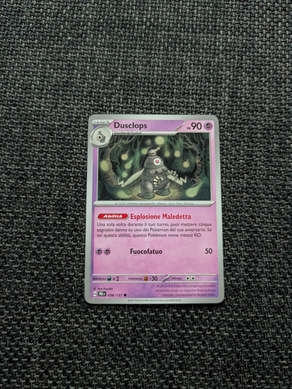 Pokémon Carte collezionabili: DUSCLOPS, PRISMATIC EVOLUTIONS, 36, 2025, UNC, ITA, NM/MT – Usato da Losone venduto da AlpineLayer