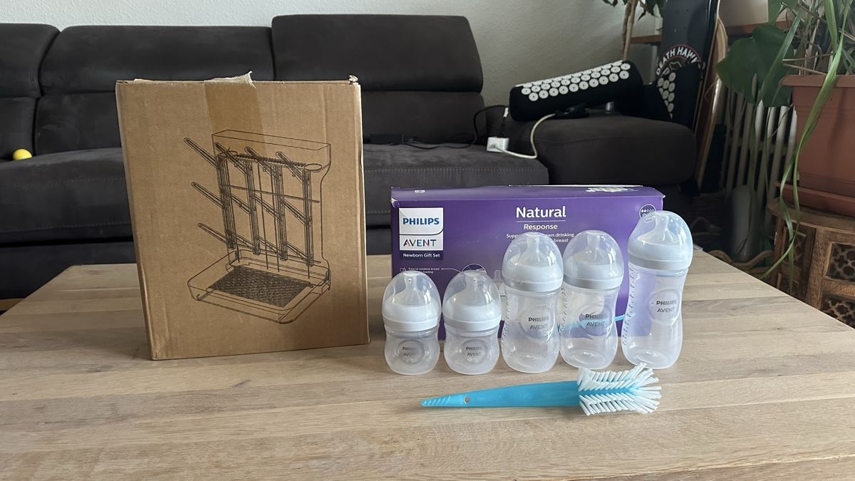 Avent Pasti del neonato: Philips Avent Flaschen Set + Abtropfständer – Usato da Winterthur venduto da whatdreamz