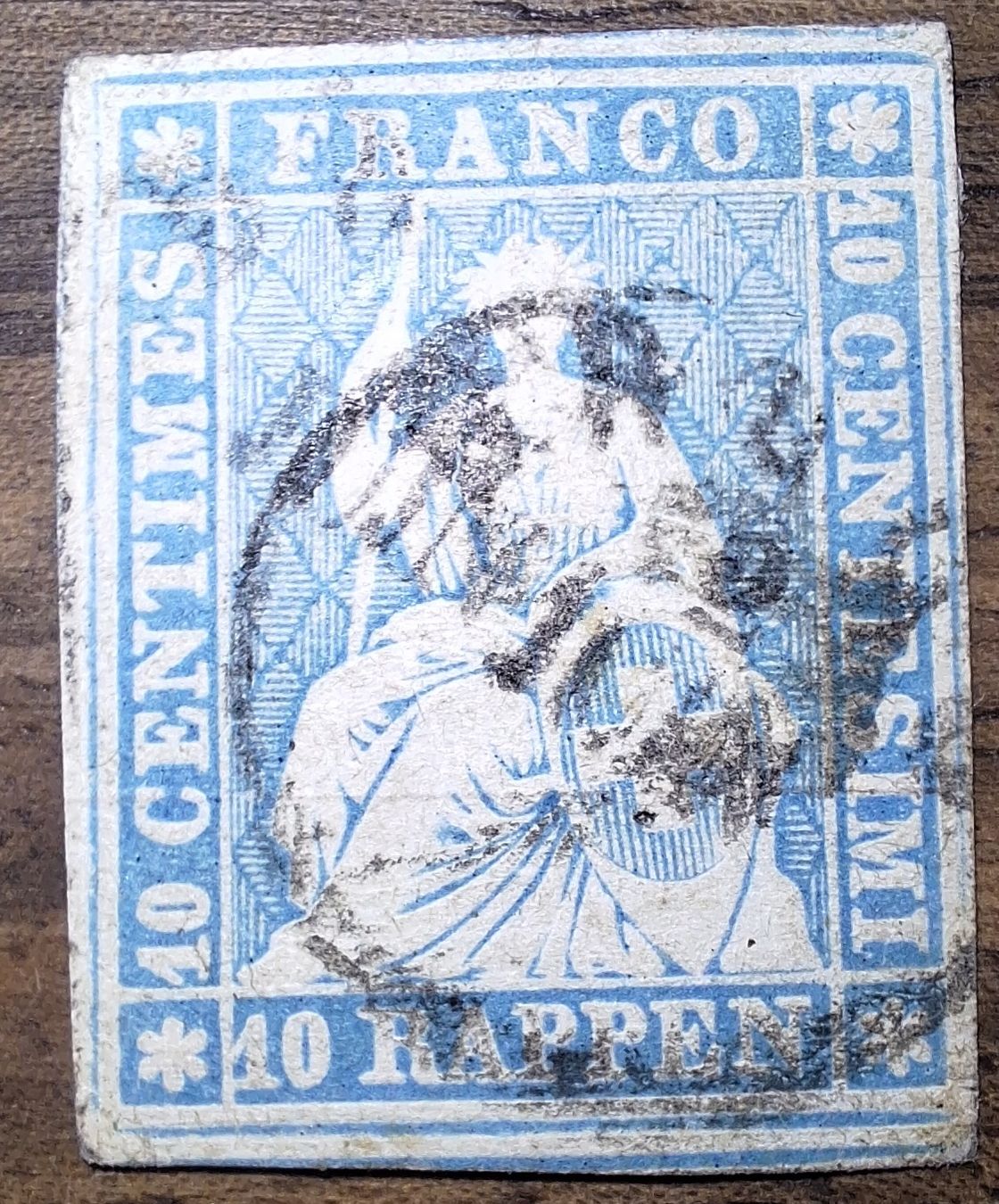 Tutti i francobolli: Strubel 23Ca Kat. 300.- – Usato da Balgach venduto da SIMEON27