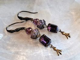 ROSE: Messingohrringe - aubergine - lila
