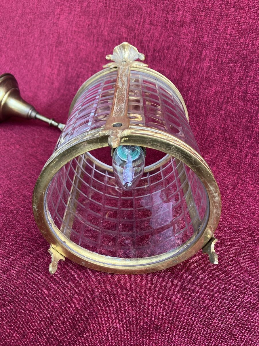 Lampadari & plafoniere: Jugendstil Messing Deckenlampe mit geschliffener Kristalglas – Usato da Zürich venduto da Artnuvo 5
