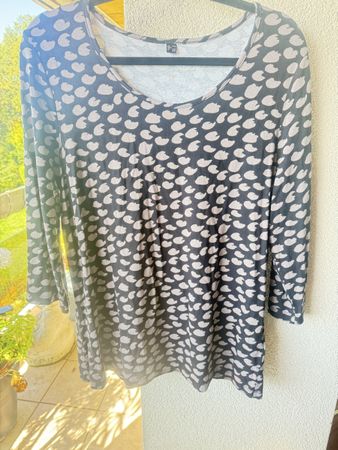 NEU!!! Superschönes Edel Viskose Shirt -Schwarz/Taupe-44-46