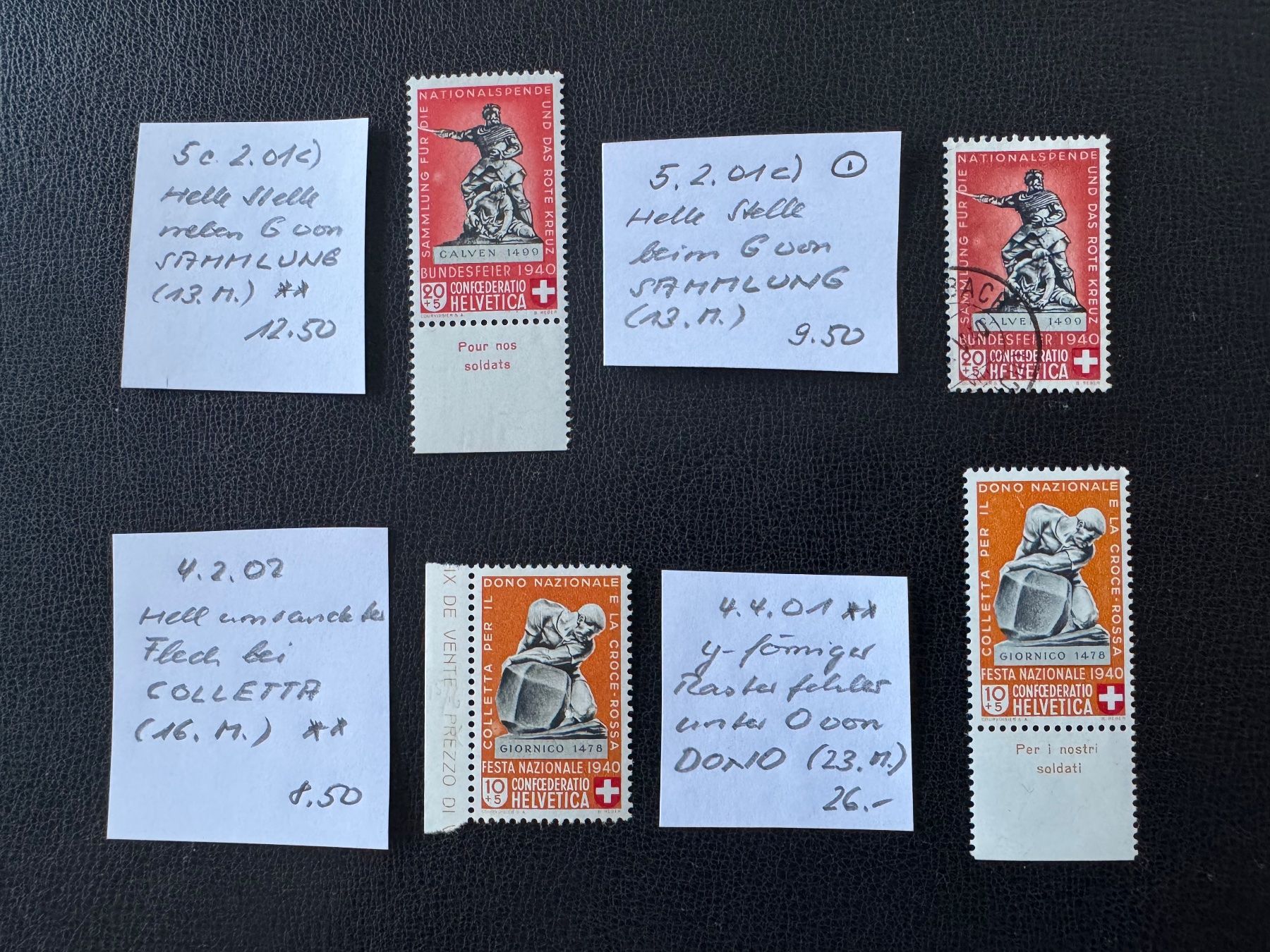 Tous les timbres: Pro Patria, 4 ABARTEN, postfrisch/gestempelt – D'occasion à Stallikon par HILDECH1