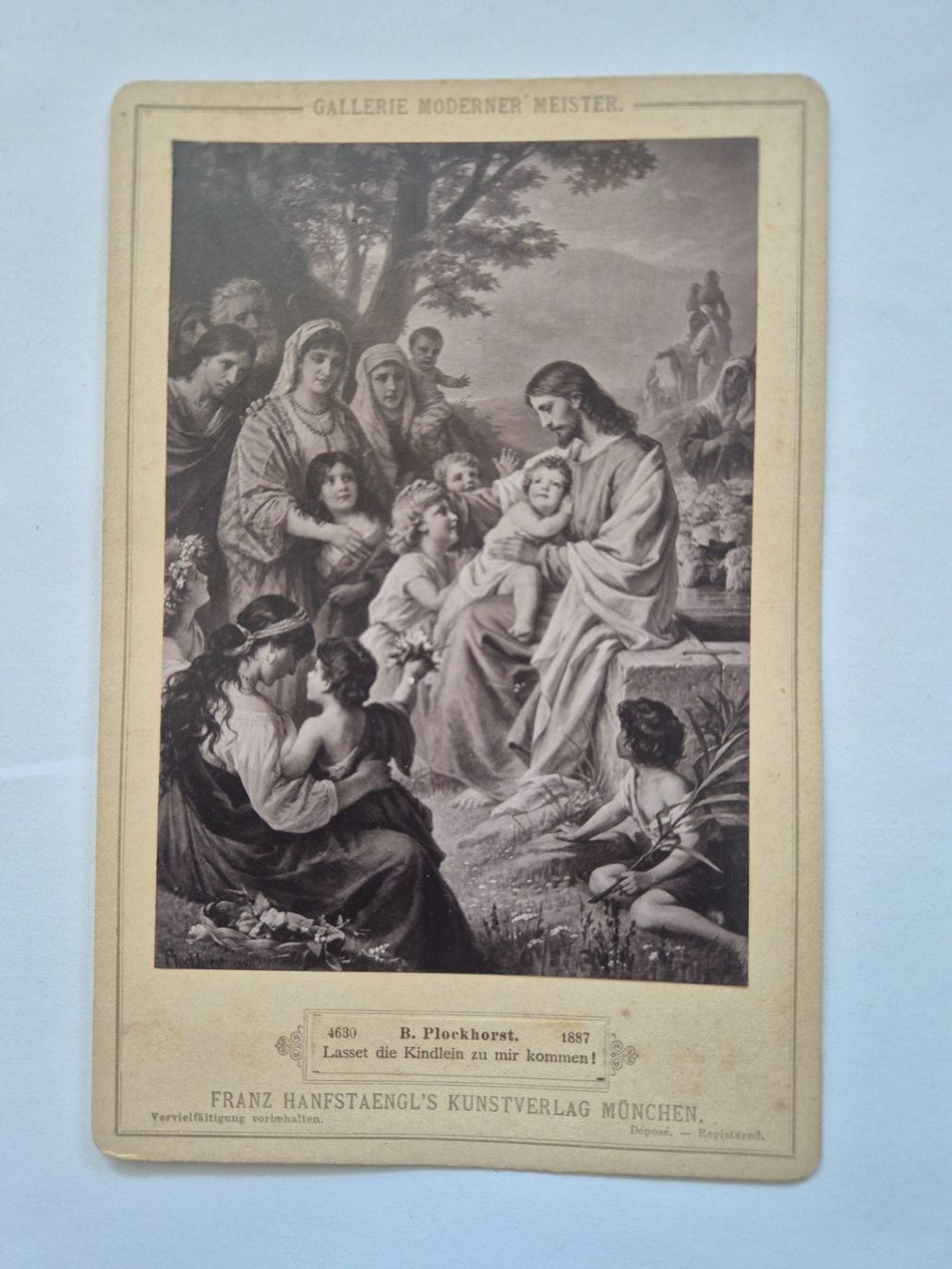 Foto & Immagini: B. Plockhorst 1887 Bild "Lasset die Kindlein" Franz Hanfs... – Usato da Langendorf venduto da zvonu161