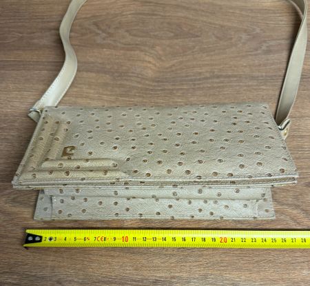 Pierre Cardin Vintage Umhängetasche Straussen-Optik