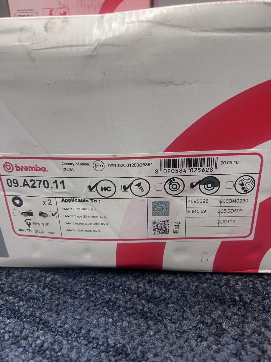 Brembo Tutti pezzi di ricambio auto: Brembo Bremsbeläge & Scheiben für BMW E90/E91/E92/E93 2005-2 – Nuovo e nell'imballaggio originale da Illnau venduto da R-Audi 4