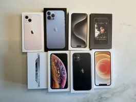7 Apple iPhone Verpackungen Leerboxen gebraucht + 1 iPod 