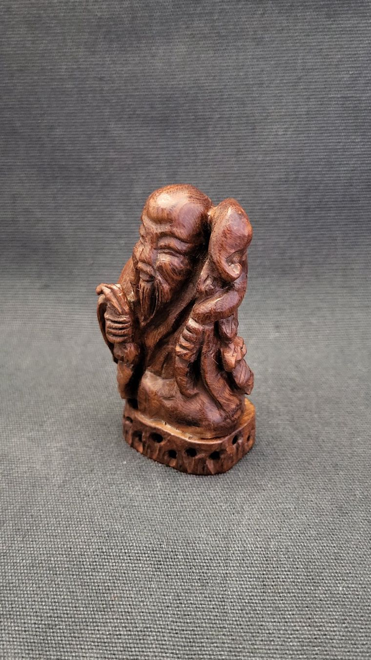 Figuren: Holz-Schnitzerei BUDDHA /Netsuke – Gebraucht aus Basel von spinne02 1