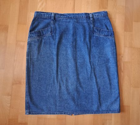 Jeansrock blau mit Taschen,100% Baumwolle, 56, Made in Italy