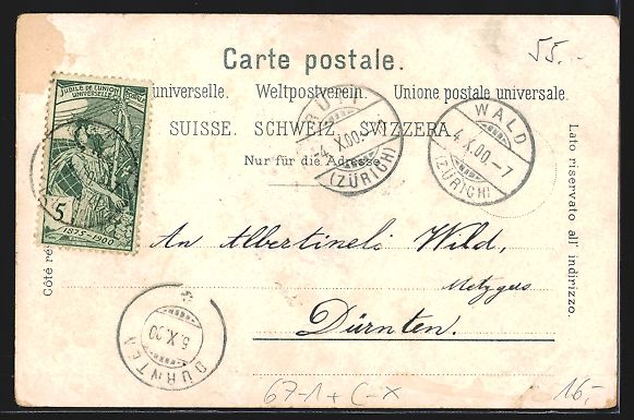 Cartoline postali: Wald, Kantonale Landwirtschaftliche Auss – Usato da Berlin venduto da bartko-reher 1