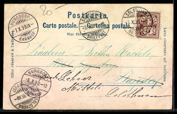 Cartes postales: Solothurn, Einsiedelei St. Verena, 1898 – D'occasion à Berlin par bartko-reher 1