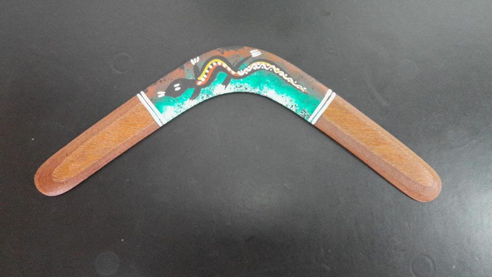 Boomerang Australien En Bois 50 Cm - Art Aboriginal Authentique - Déco Ou Lancer - Cadeau Original