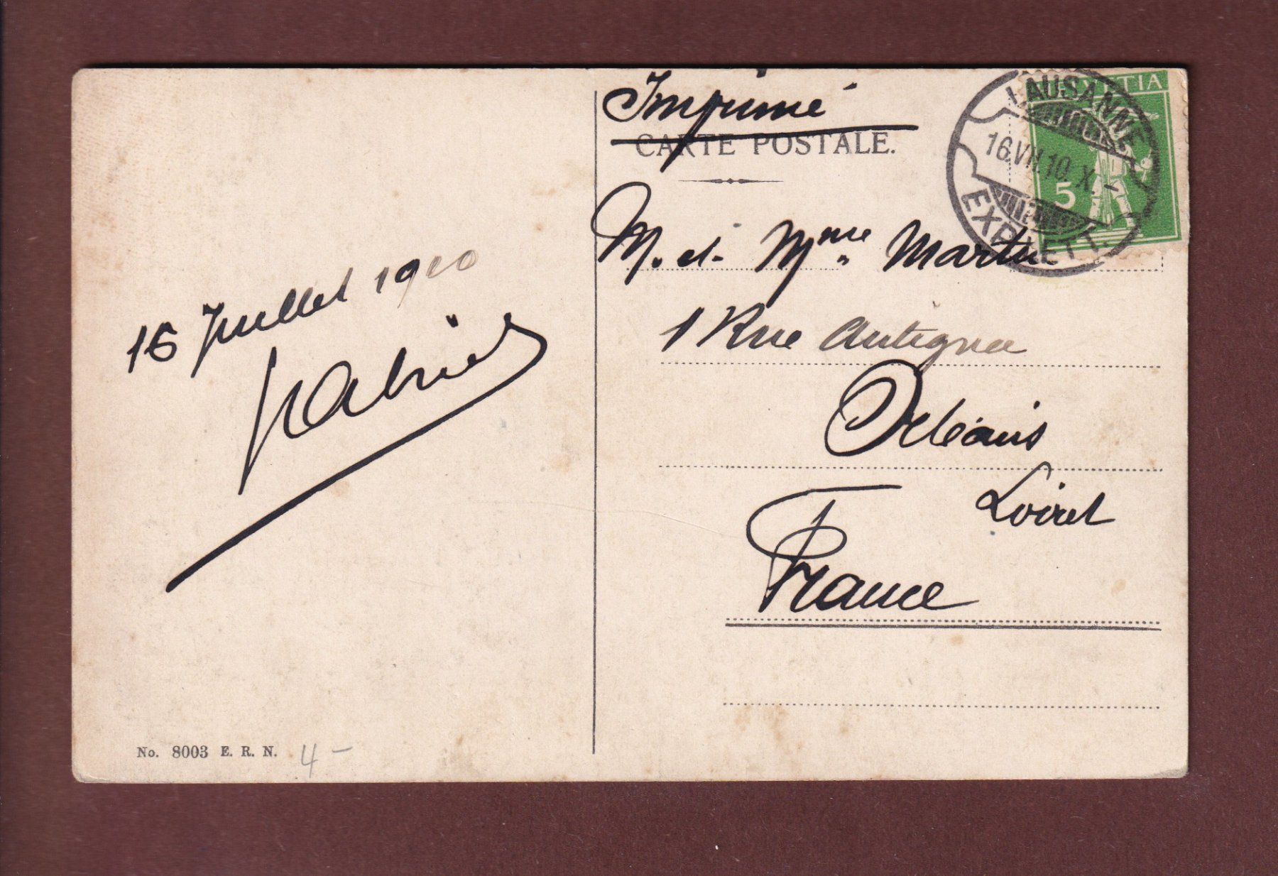 Cartoline postali: LAUSANNE depuis Beaulieu - 1910 – Usato da Pully venduto da nicecards 1