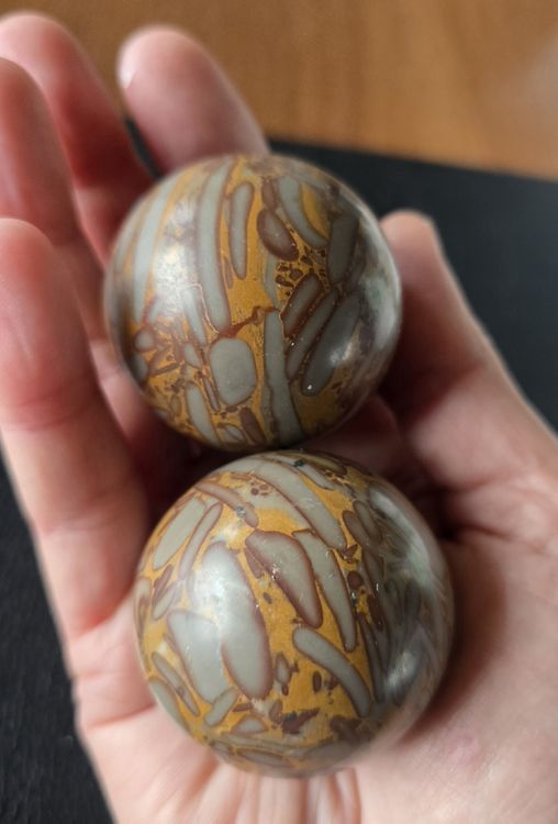 2 Steinkugeln Marmor(Baoding-Kugeln) (Neu (gemäss Beschreibung)) in ...