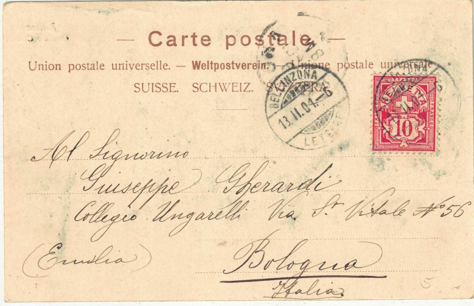Cartoline postali: Bellinzona - Chiesa e Castelli – Usato da Ettingen venduto da Kartenplanet 1