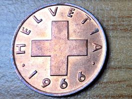1 Rappen 1966 - Fast unzirkuliert!