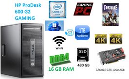 HP Gaming PC i7,16GB RAM, 480GB SSD+1TB HDD, NVIDIA GTX1050