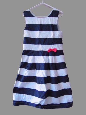 BLICKFANG  ca. Gr. 134 süsses Sommerkleid blau weiss s.Masse